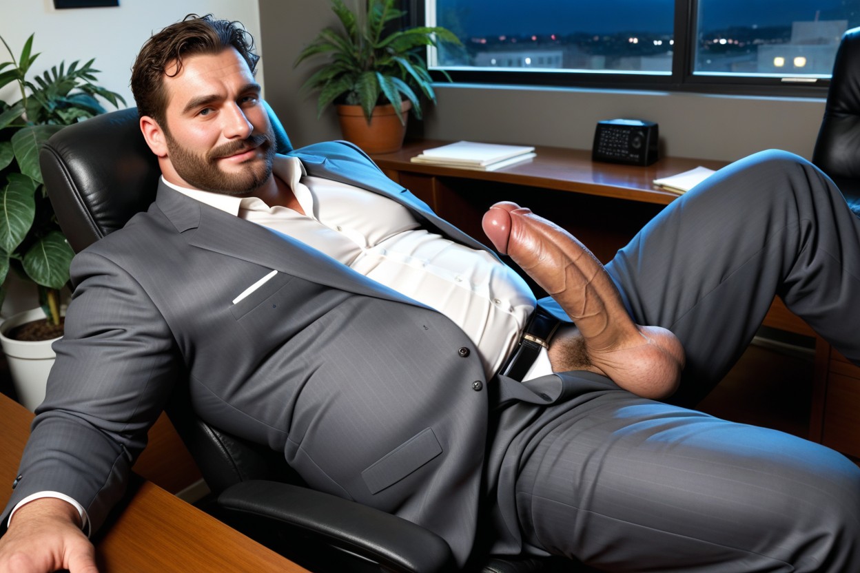 Assis, Jambes Écartées, Handsome, Blushing Porno IA Gay