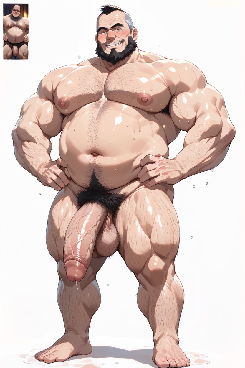 Very Hairy Balls, 엉덩이에 손 포즈, Hyper Nipples 게이 AI 포르노