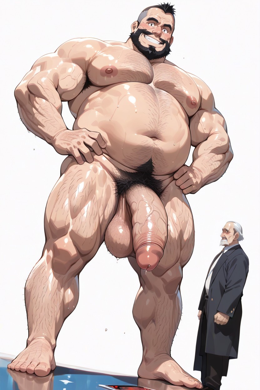 Hyper Nipples, Excessive Pubic Hair, Low Hanging 게이 AI 포르노