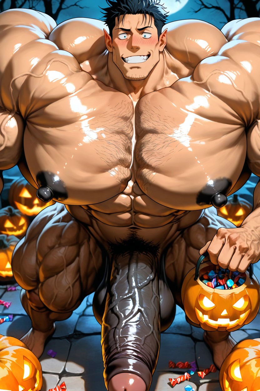 Masculine, Horny, Deeply Etched Blocky Abs Pornografia gay com IA