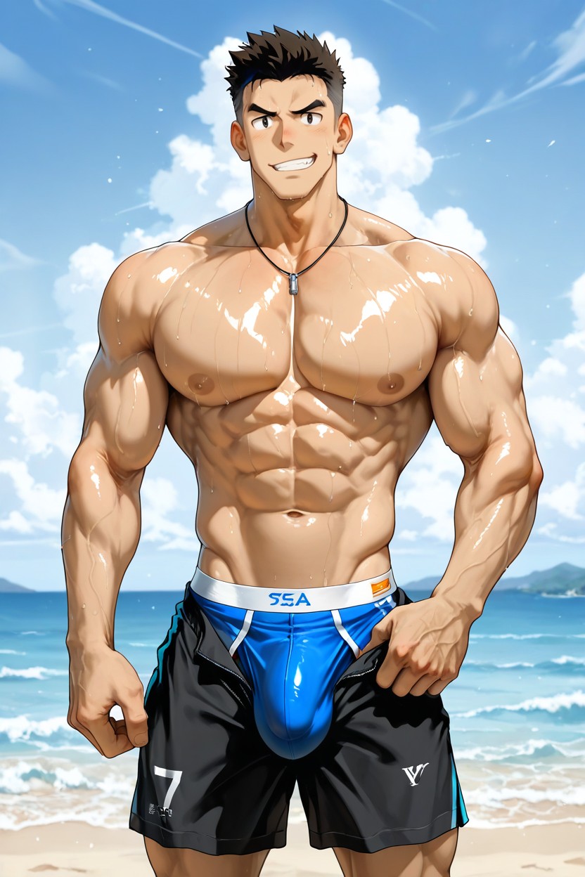 Massive Pecs, Waist, V-shaped 게이 AI 포르노