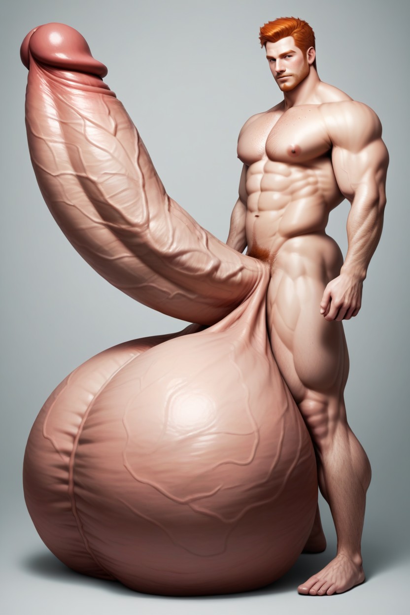 Growing Cock, Balls Too Big, Massive Oversized Hyper Cock ゲイAIポルノ