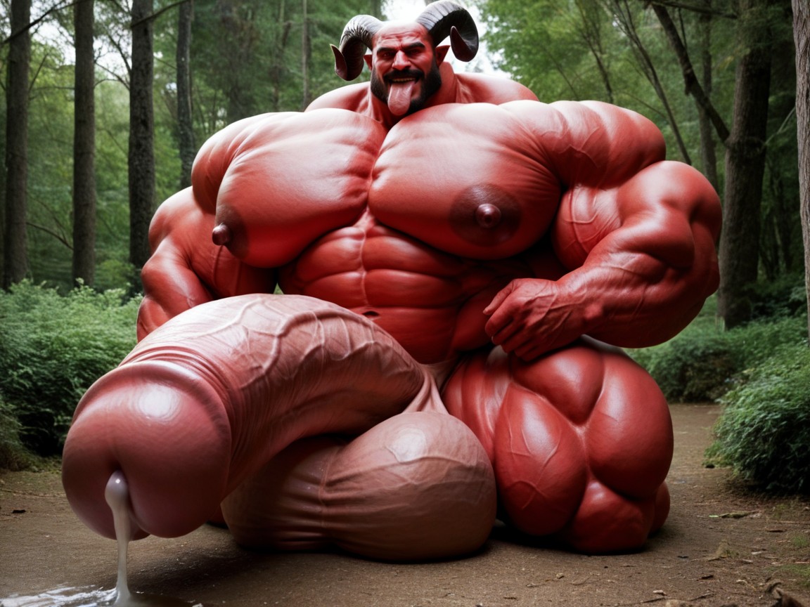 Extreme Massive Muscles, Tesão, Fully Red Skin Pornografia gay com IA