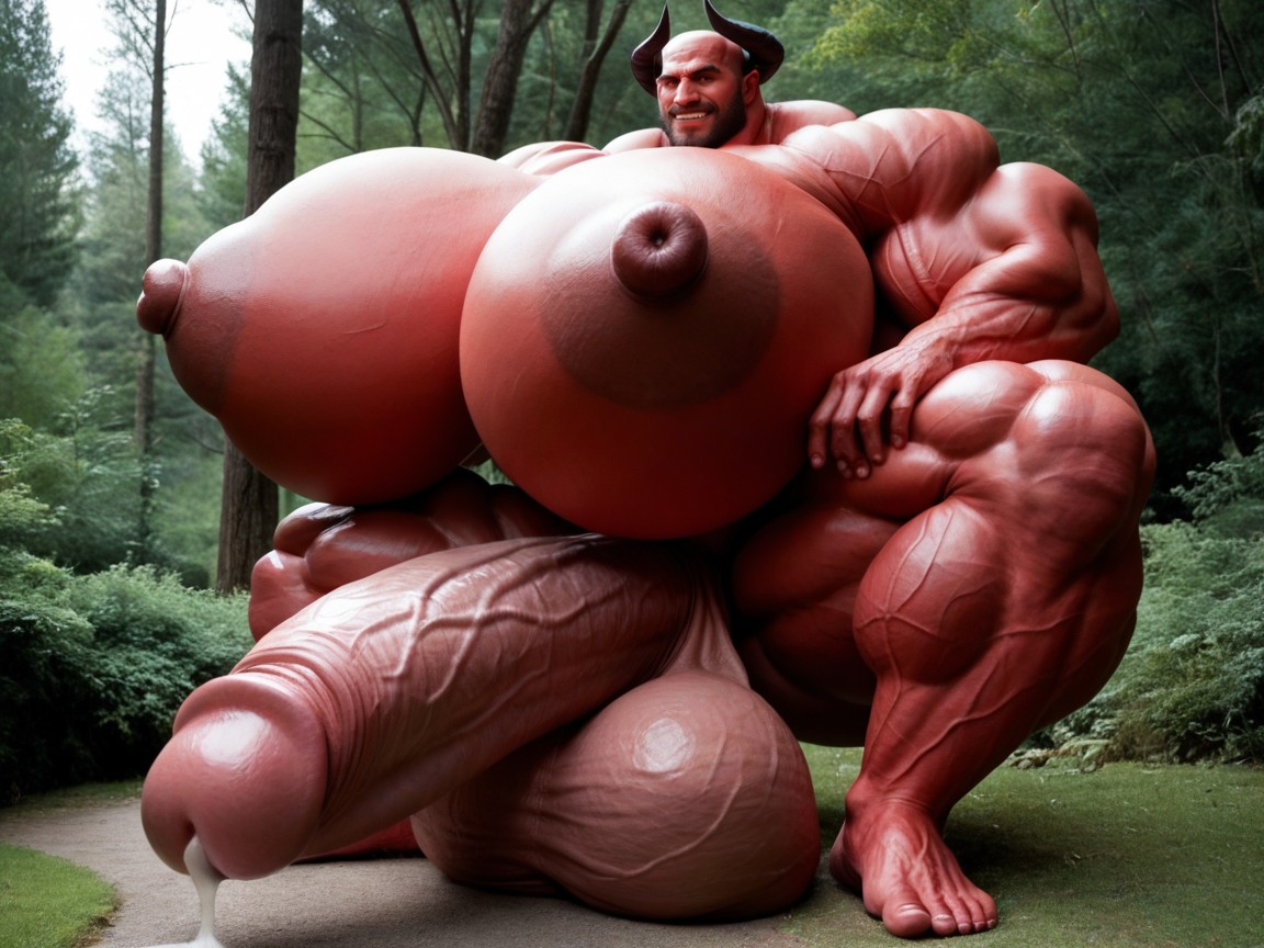 Massive Oversized Hyper Testicles, Extreme Hyper Testicles, Massive Muscles 게이 AI 포르노