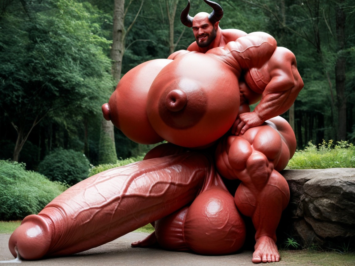 숲, Thick Black Horns, Extreme Hyper Testicles 게이 AI 포르노