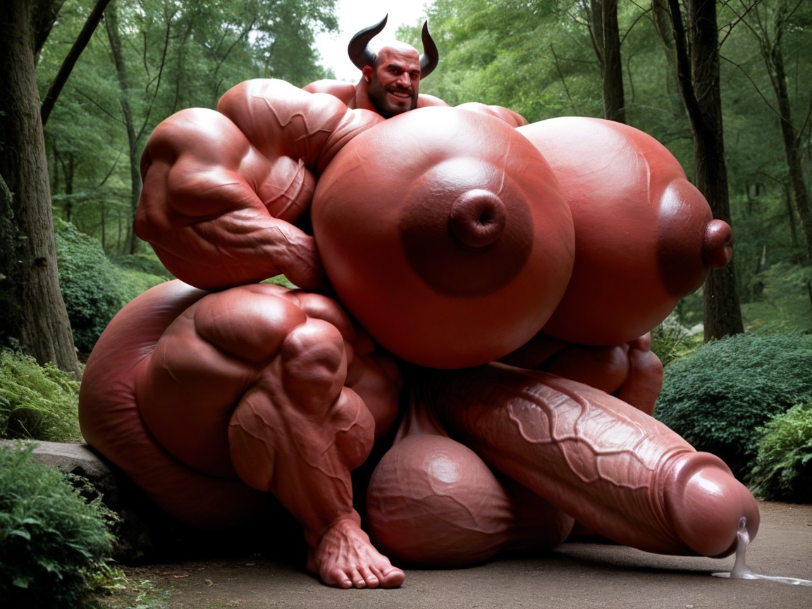Massive Oversized Hyper Testicles, Hyper Massive Balls Hang, Fully Red Skin ゲイAIポルノ