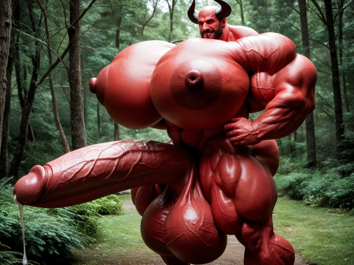 18+, Exremely Red Skin, Hyper Puffy Nipples AI Gay Porn