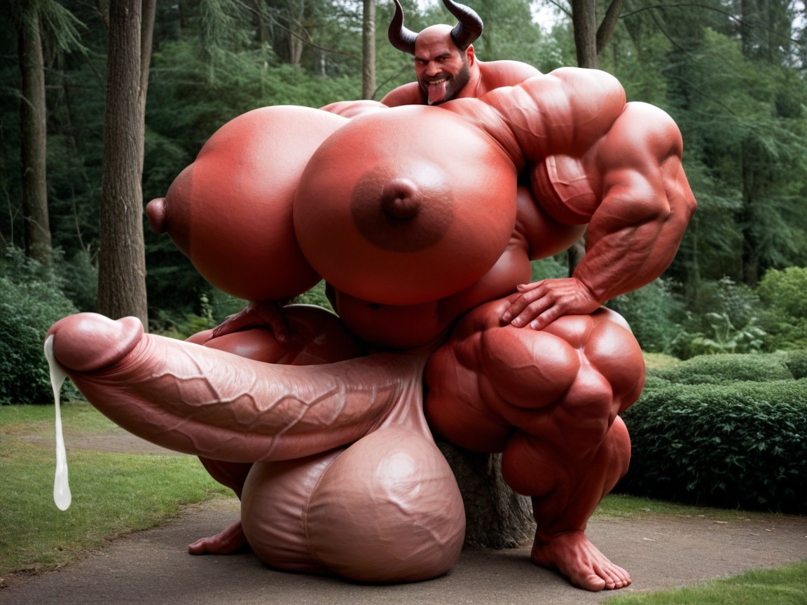 1 Pessoa, Hyper Veiny Muscles, Cock Bigger Than Human Pornografia gay com IA