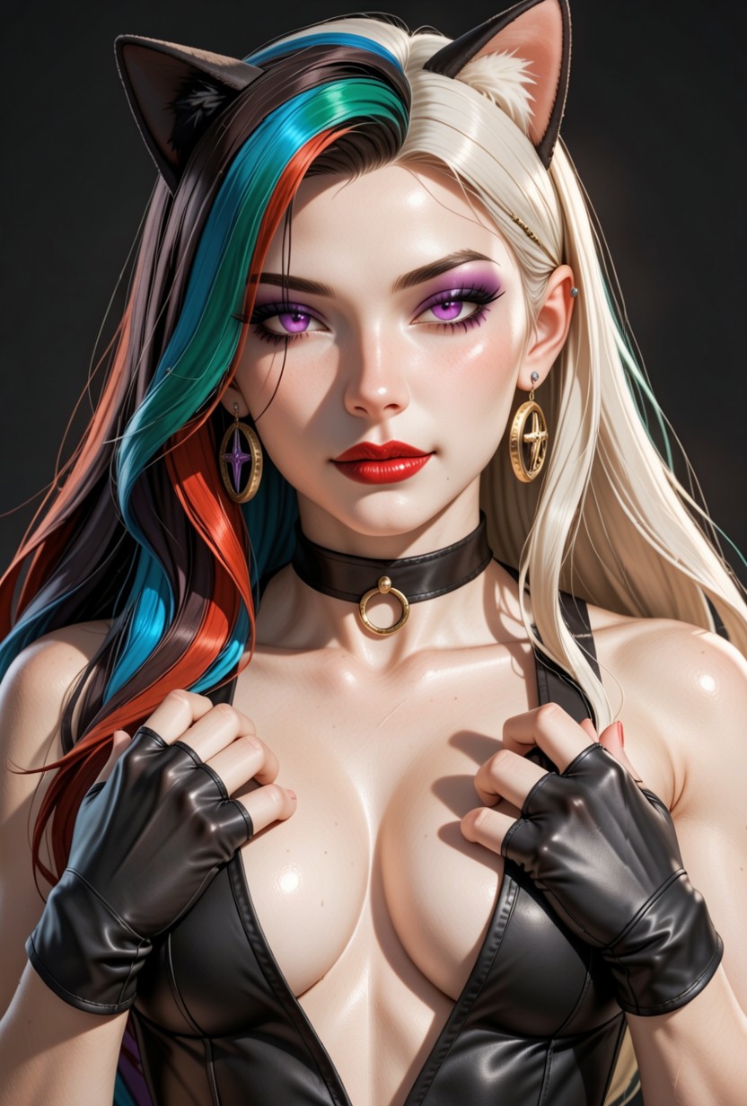 딱 맞는 체형, Purple Eyes, Long Hair 게이 AI 포르노