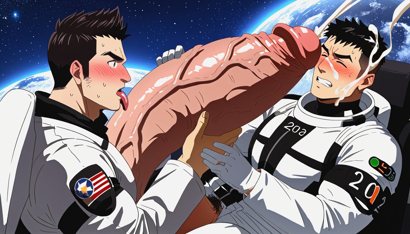 Kissing Cock, Gigantic Hyper Balls, Angular Features Porno IA Gay