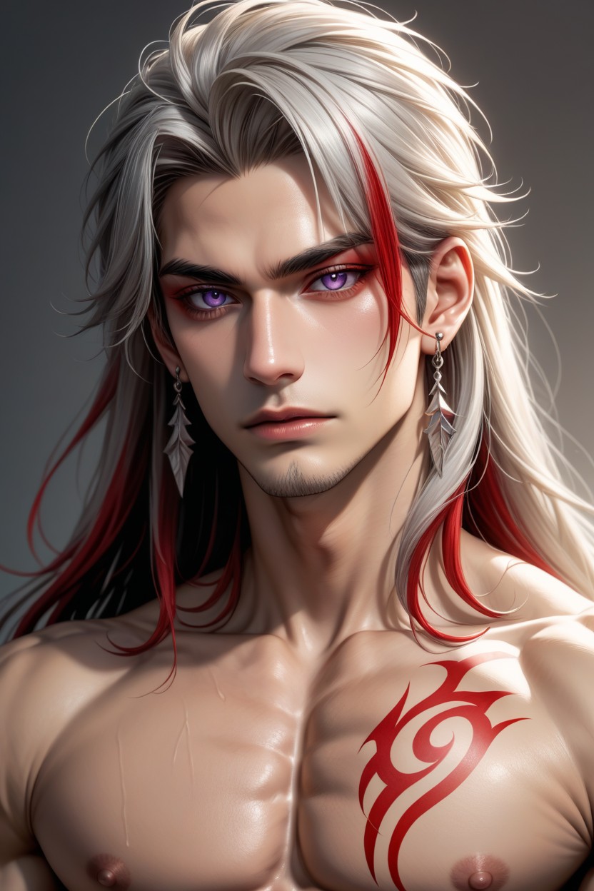 Colorful Hair, Seductive, Multiple Color Hair ゲイAIポルノ