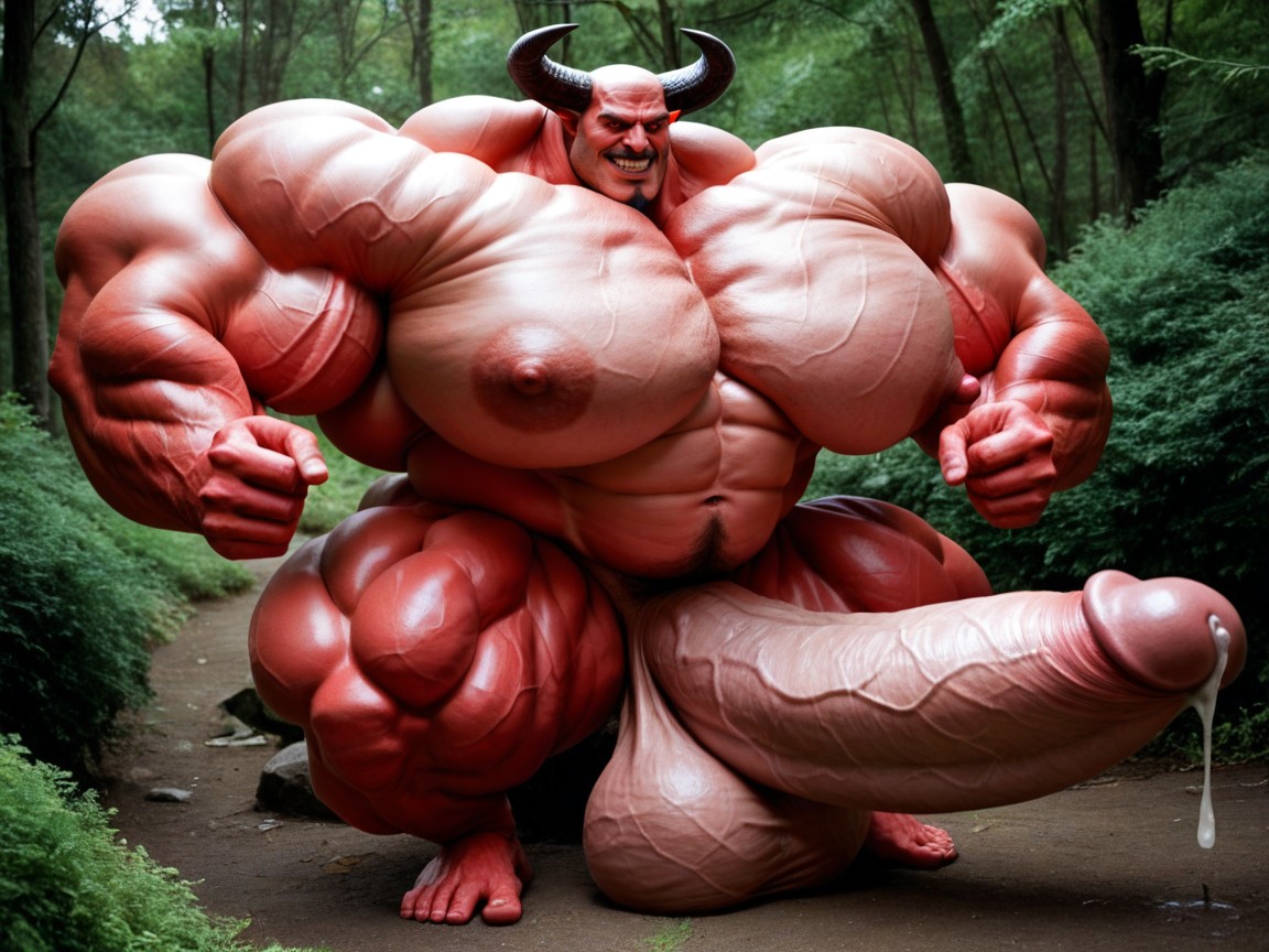Thick Black Horns, Oversized Hyper Muscles, Massive Oversized Hyper Balls Porno gay IA