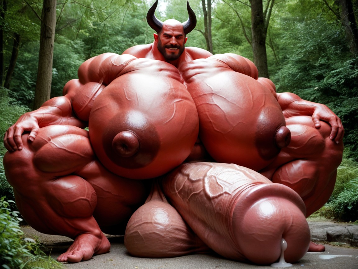 All Muscle Hyper Size, 몸보다 큰 음경, Red Devil 게이 AI 포르노
