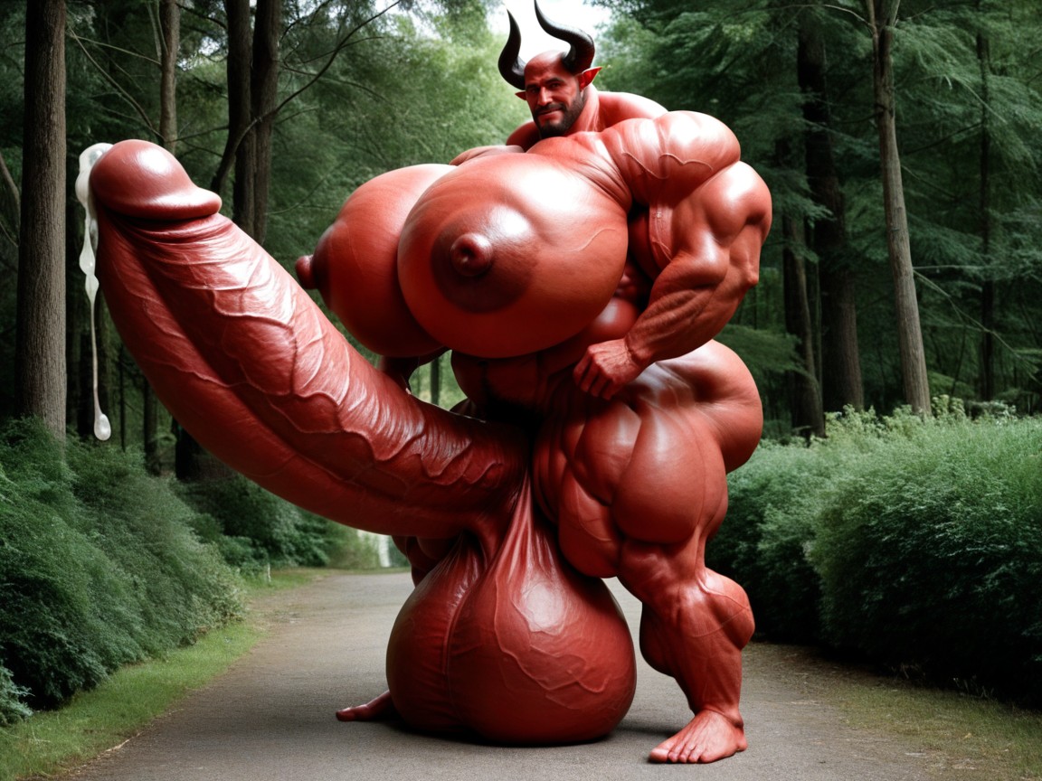 Hyper Puffy Nipples, Exremely Red Skin, Hyper Veiny Muscles Porno IA Gay