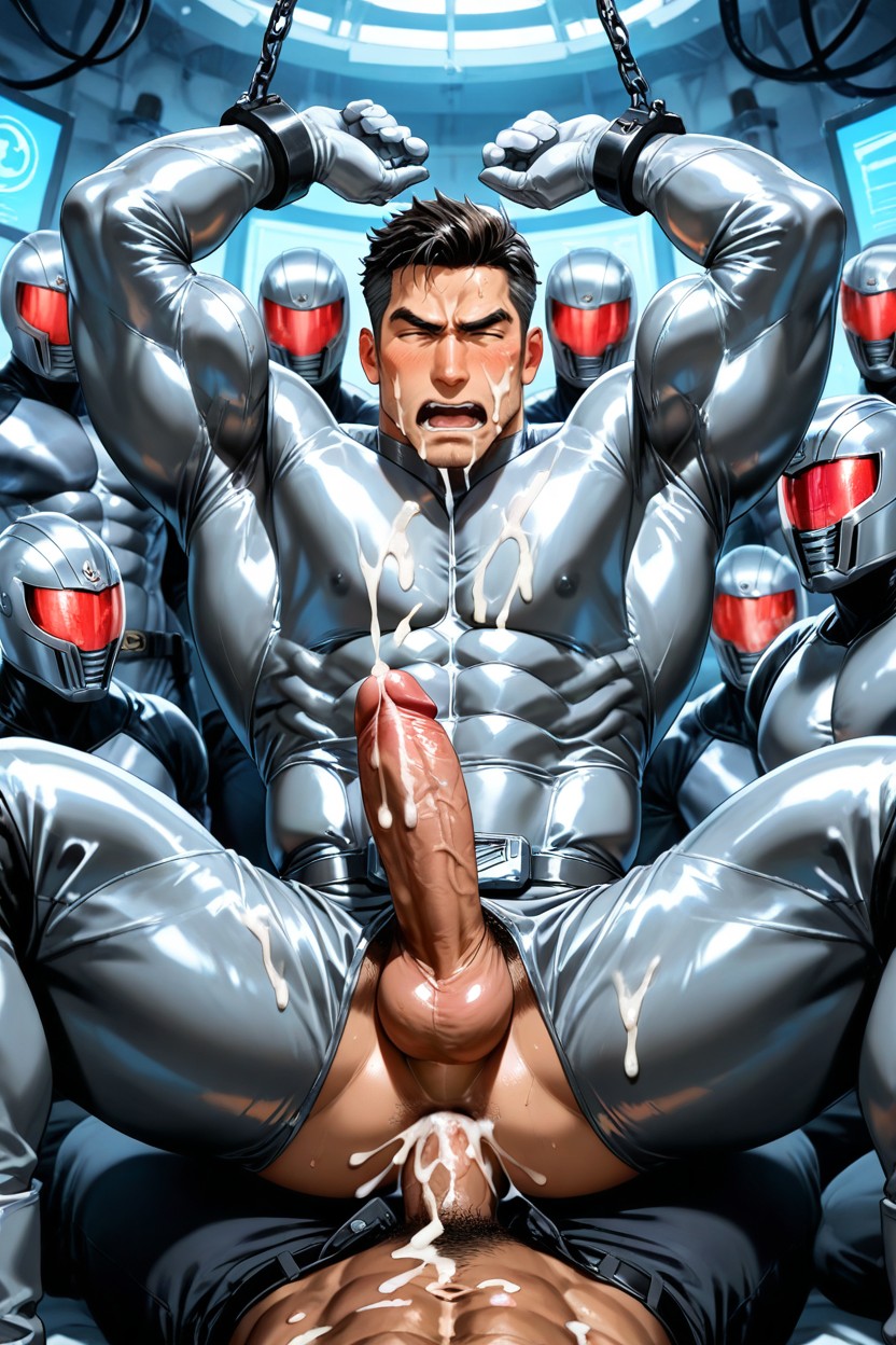 Harem, There Is A Hot- Man Wearing A Silver Full-body Suit, The Hero Ejaculates With A Roar Porno IA Gay