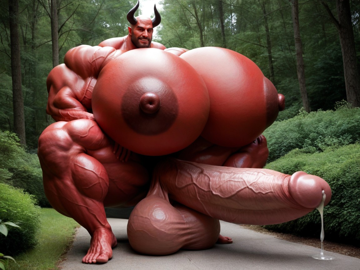 Biggest Muscles Ever Imagined, Exremely Red Skin, Red Eyes AI同性恋黄片