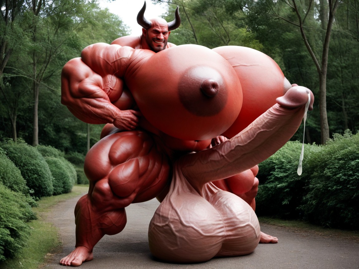 Impossibly Massive Muscles, Oversized Hyper Muscles, Corpo Todo Pornografia gay com IA