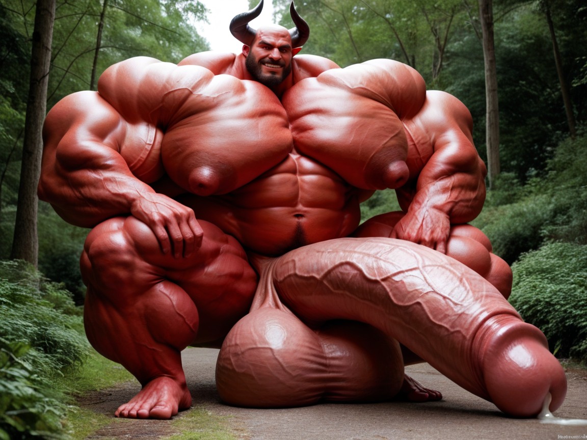 紅色皮膚, Oversized Hyper Muscles, Hyper Puffy Cock AI同性戀黃片