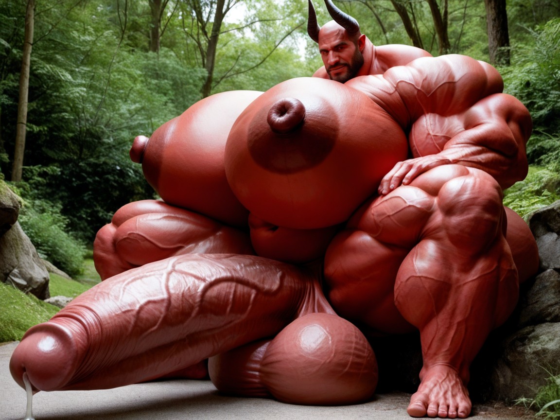 Cock Bigger Than Human, Les Yeux Rouges, Hyper Puffy Cock Porno IA Gay