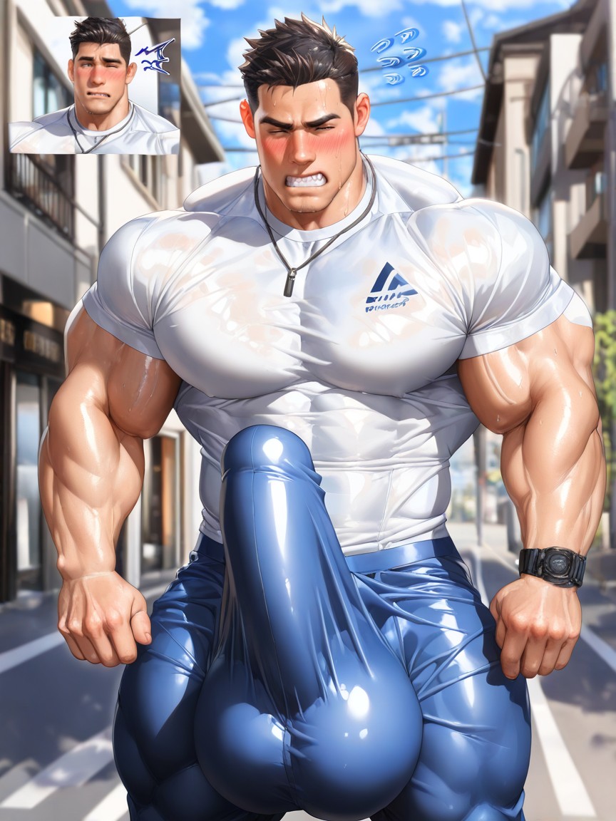 站立, Giant Balls, Massive Gigantic Bulge Stretching Out Fabric AI同性戀黃片