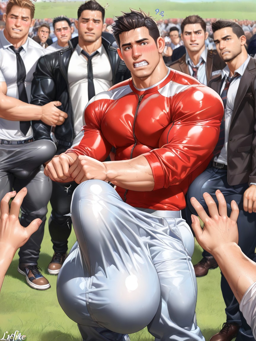 Nearby Men Staring, All Blushing And Sweating, Awkward Expression AI同性戀黃片