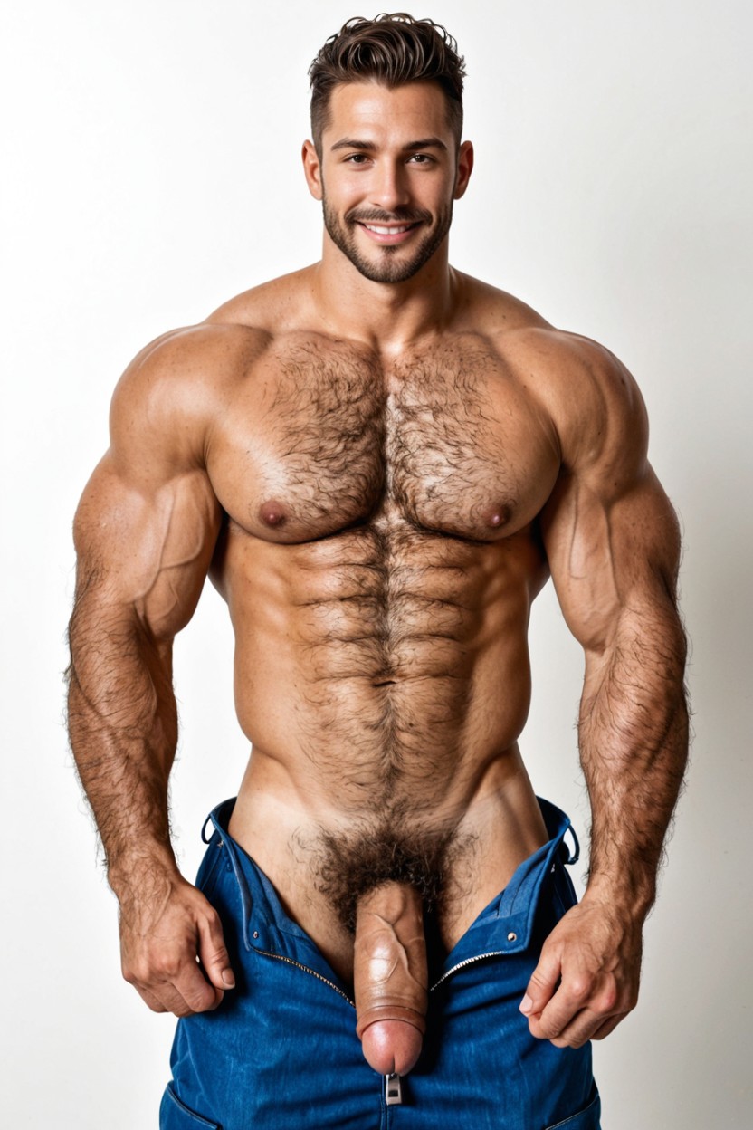 Perfect Skin, Arms Along The Body, Gigantic Muscles AI Gay Porn