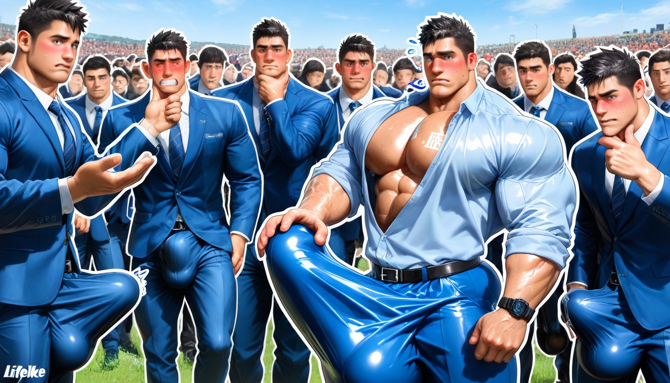 Photographic Realism, Square Jaw, Angry AI Gay Porn