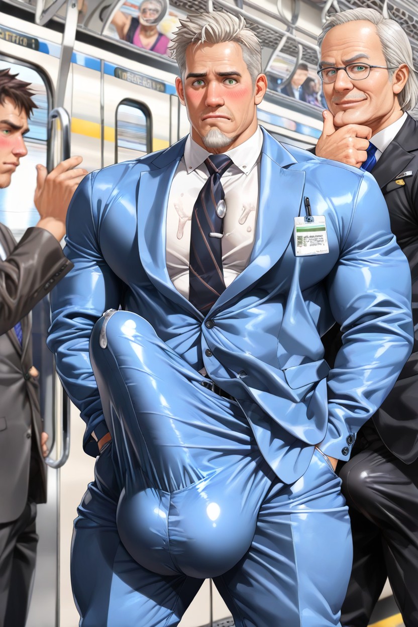 Visible Erection, Angular Features, Lifelike Style Porno IA Gay