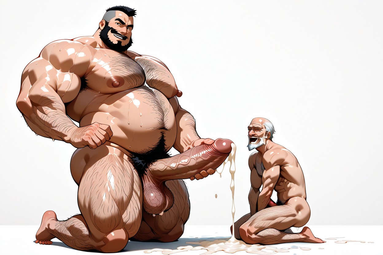 Hyper Erect Nipples, Fond Simple, Aggressive Body Hair Porno IA Gay
