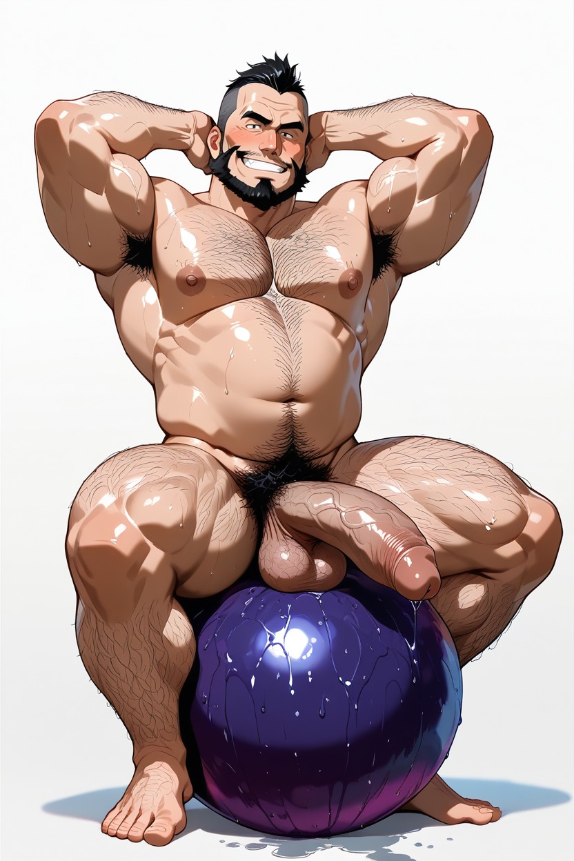 Low Hanging, Giant Chest Hair Bundles, Wet Nipples AI Gay Porn