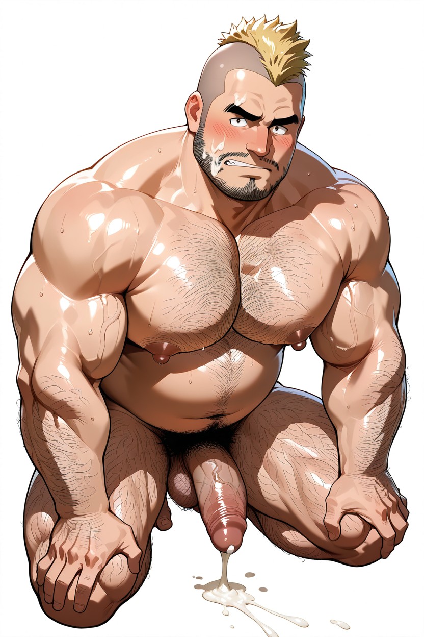 Poils De La Poitrine, Juicy Pecs, Giant Round Pink Nipples Porno IA Gay