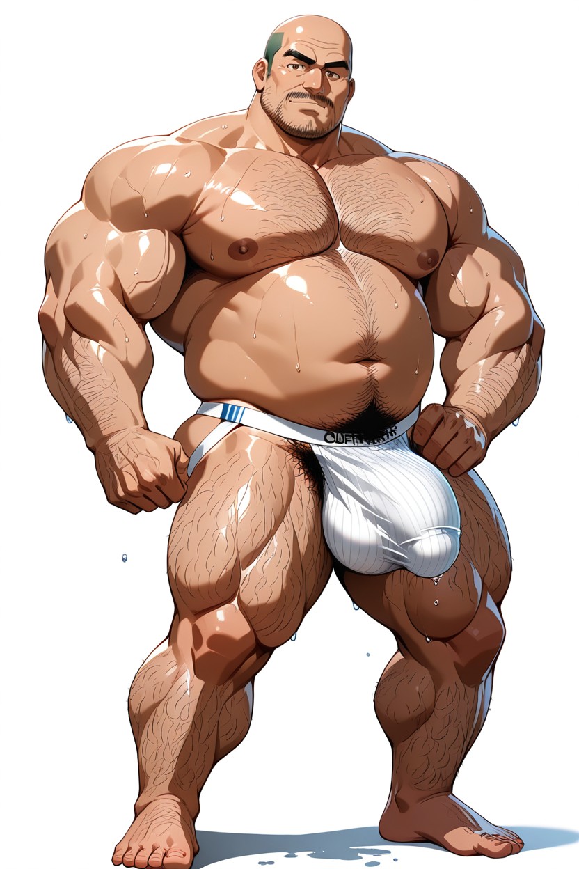 Solid White Background, Wet Jockstrap Bulge Tip, White Jockstrap AI Gay Porn