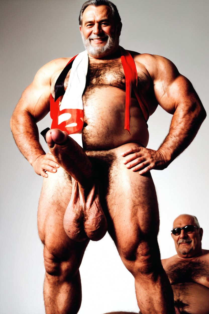 Beard, Hyper Muscles, Smug AI Gay Porn