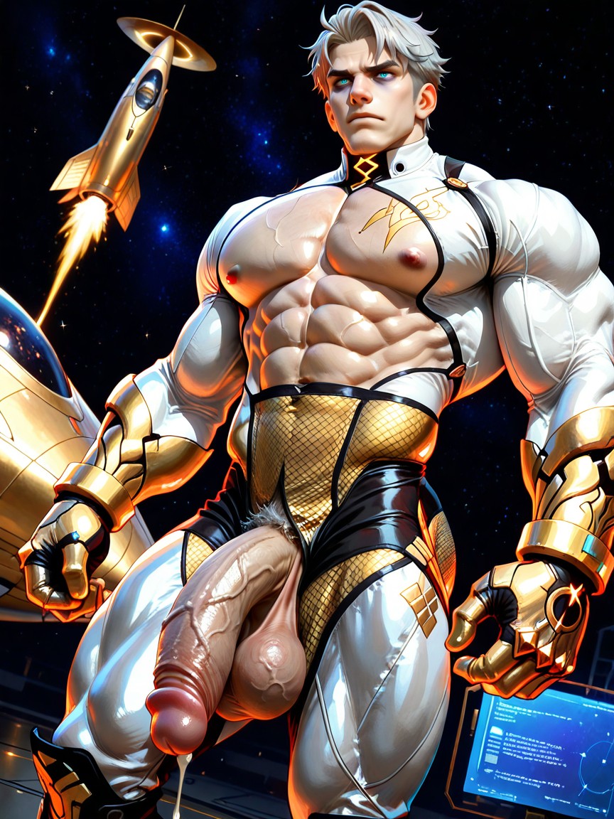 Men Only, Pale White Skin, Digital Screens AI Gay Porn