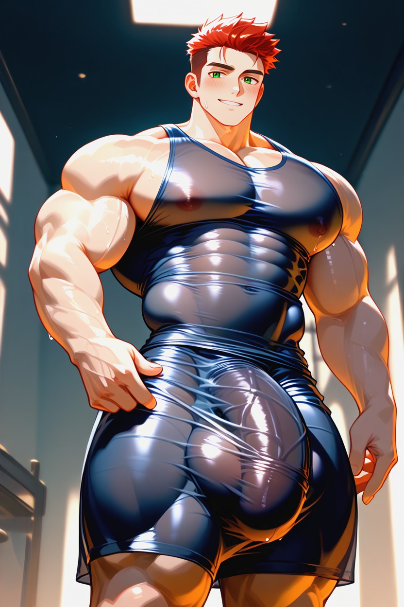 Muscles Surdimensionnés, Fullbody, Lumière Spéculaire Porno IA Gay
