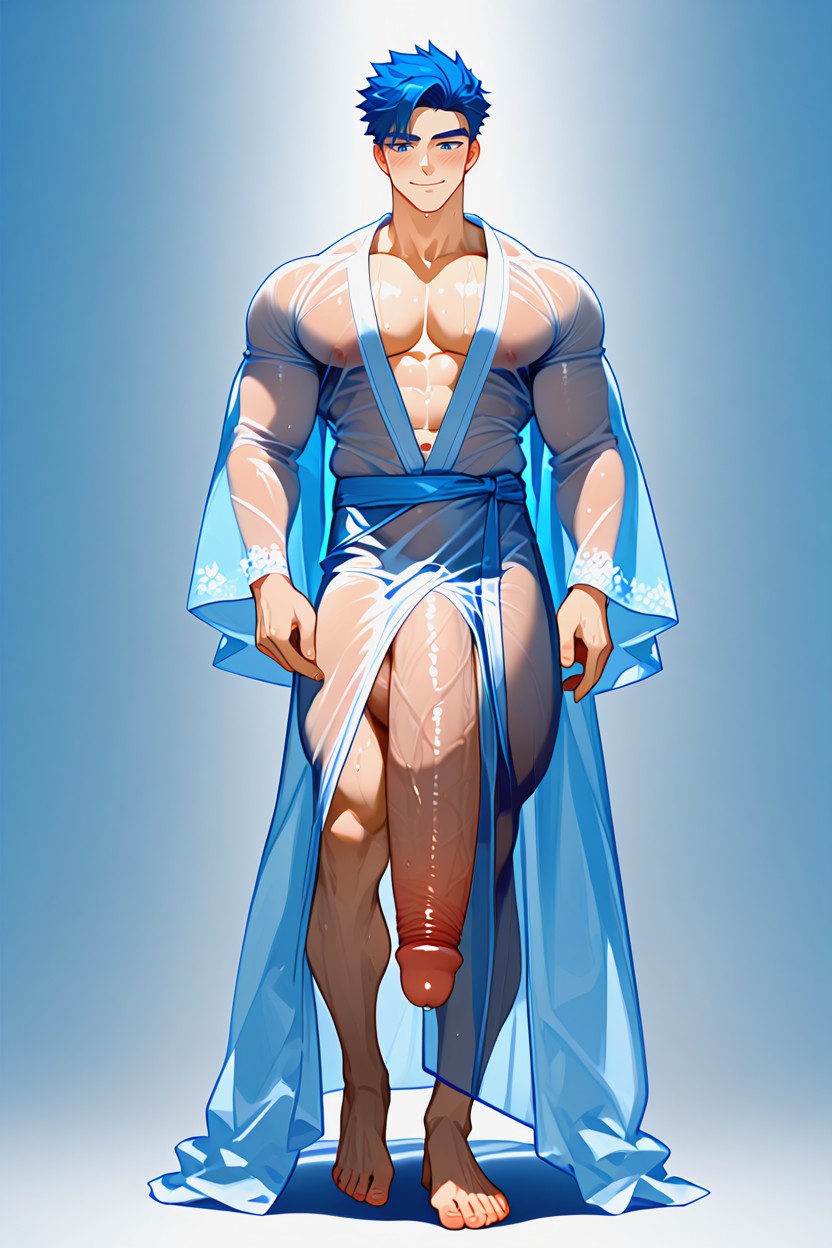 See Through Clothes, Penis Comes Out From Under The Skirt, Waist Grab AI Gay Porn