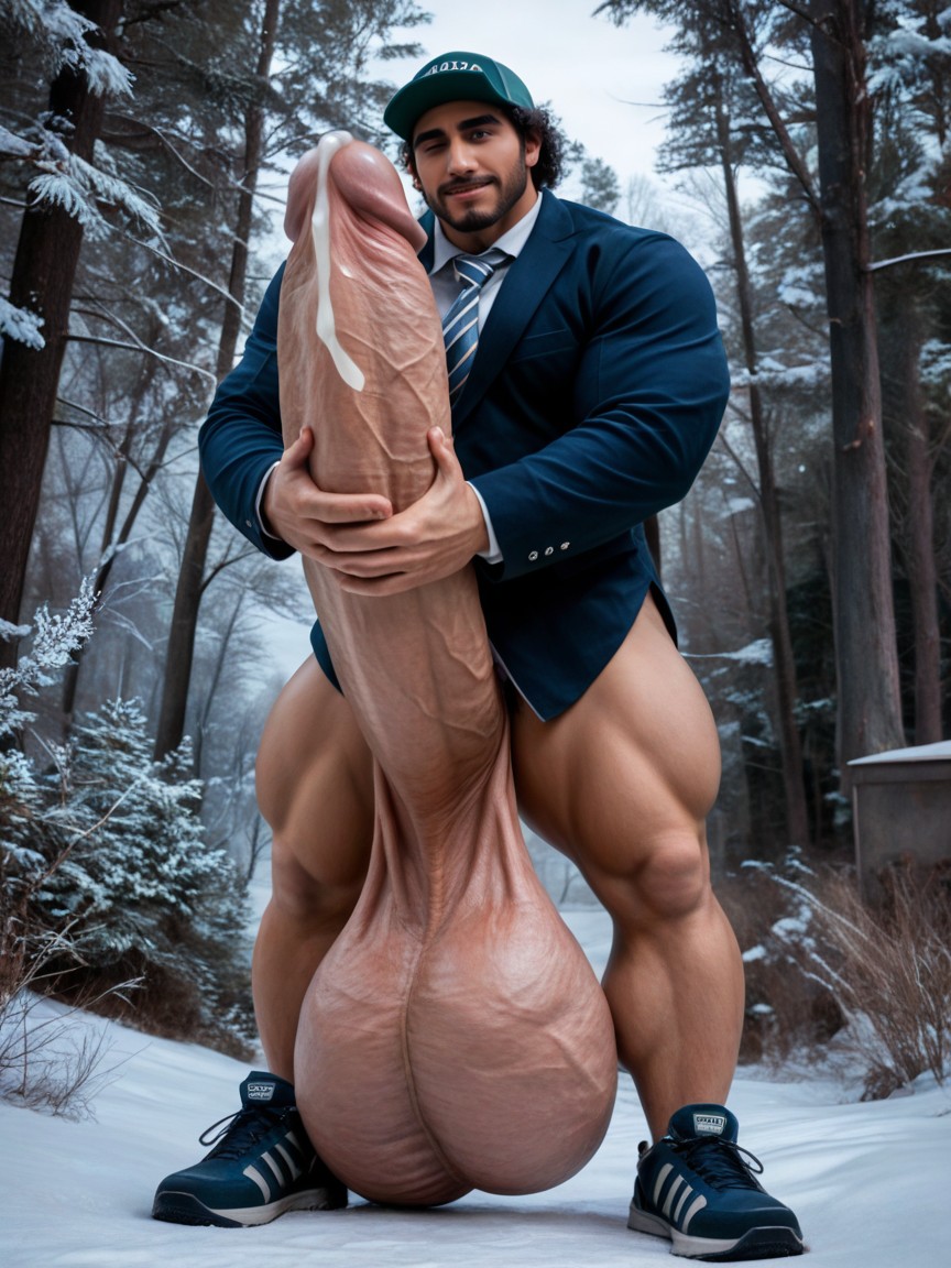Il Neige, Cock Much Bigger Than Body, Hugging Cock Porno IA Gay