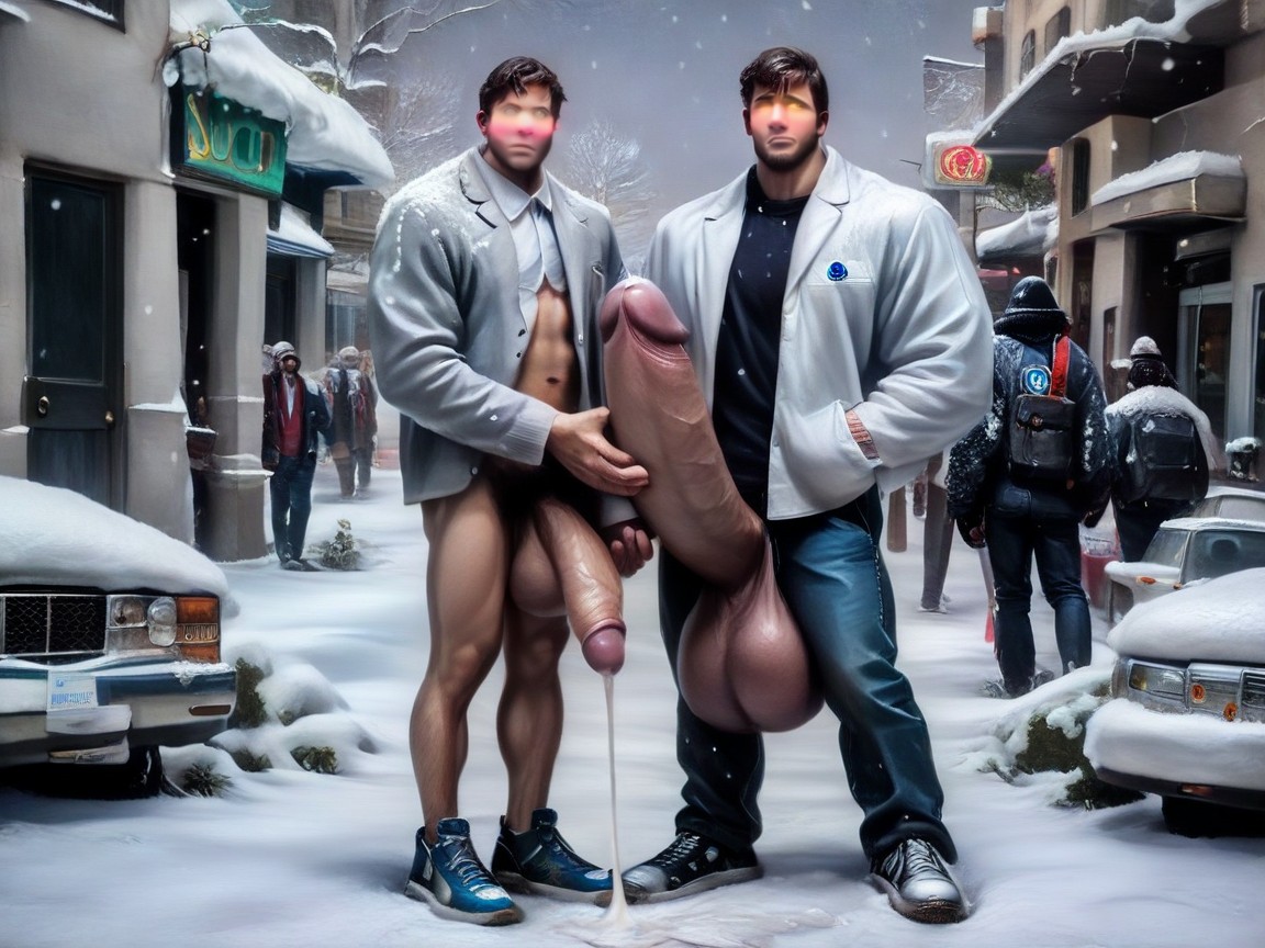 Cock Bigger Than Body, Detailed Realistic Face, Caught Porno IA Gay