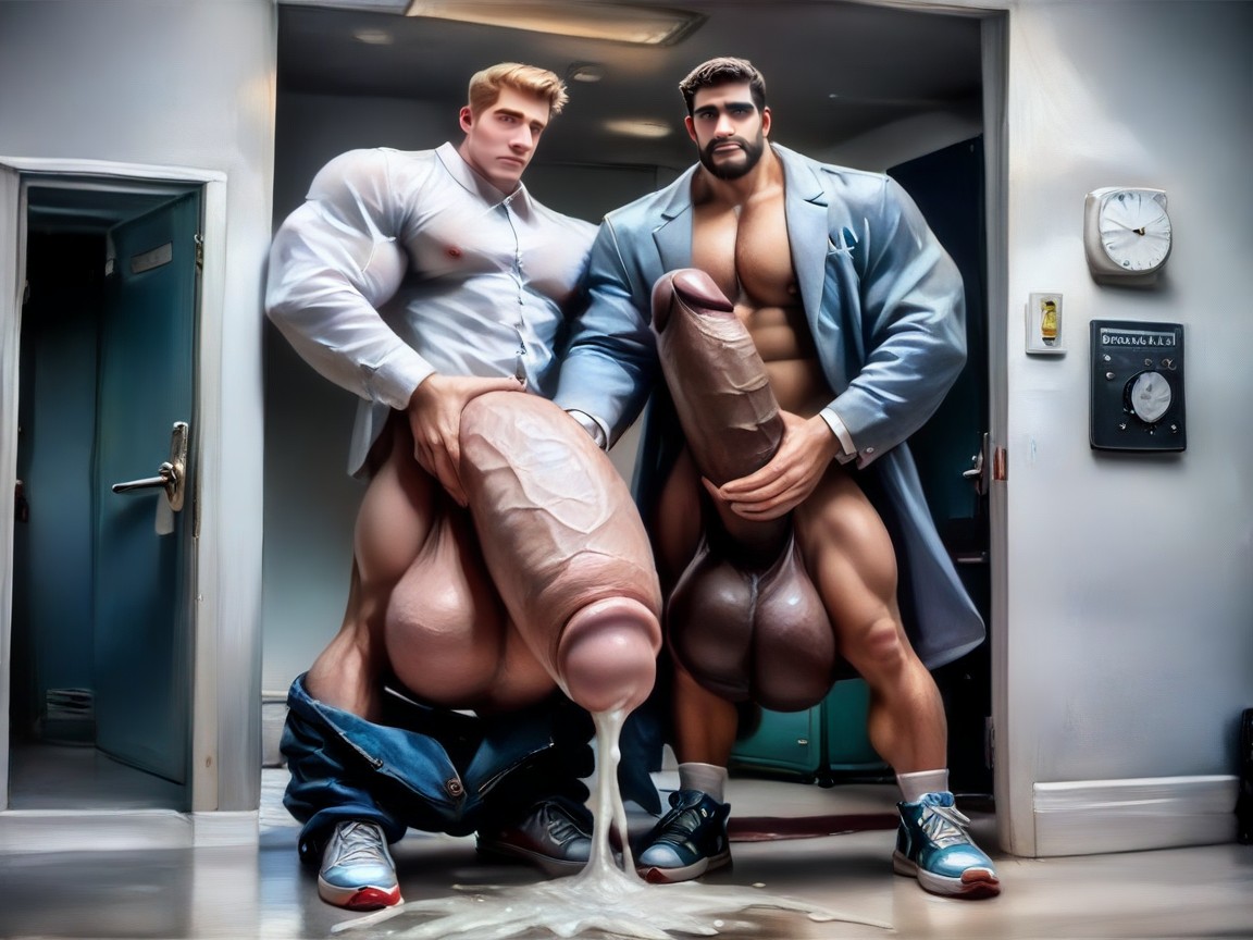 Penis Pump, Gigantic Uncut Hyper Penis, Gay AI Gay Porn