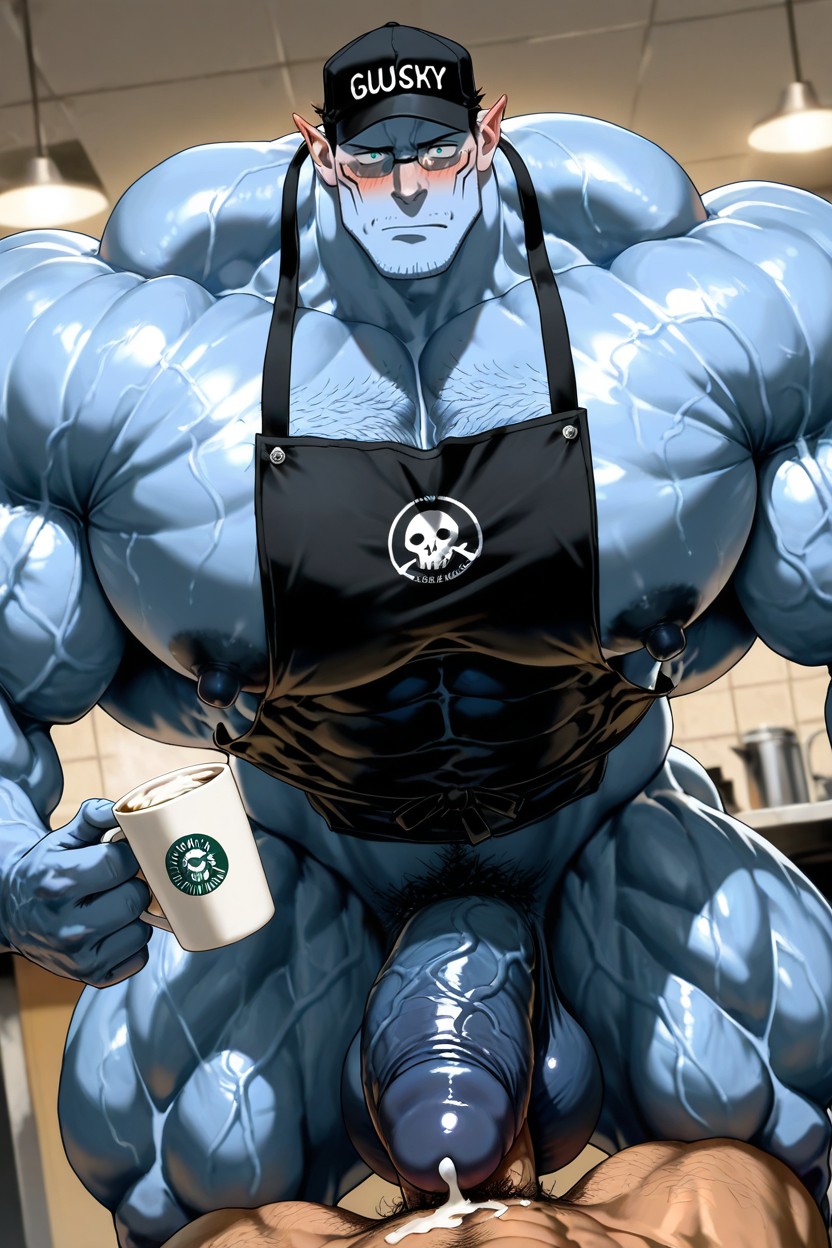 Bubble Butt, Sexy, Half Apron AI Gay Porn