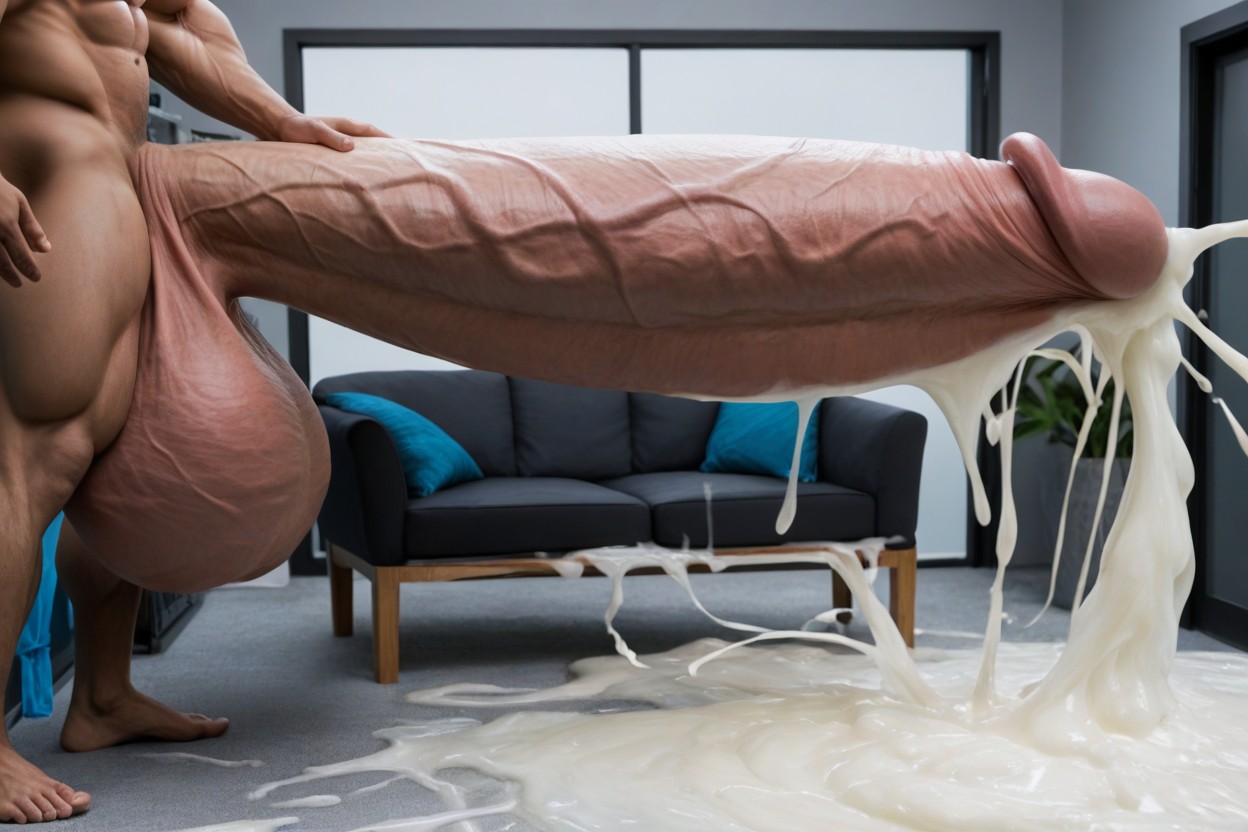 Hyper Cumshot, Arms Crossed, Massive Oversized Hyper Balls AI Gay Porn