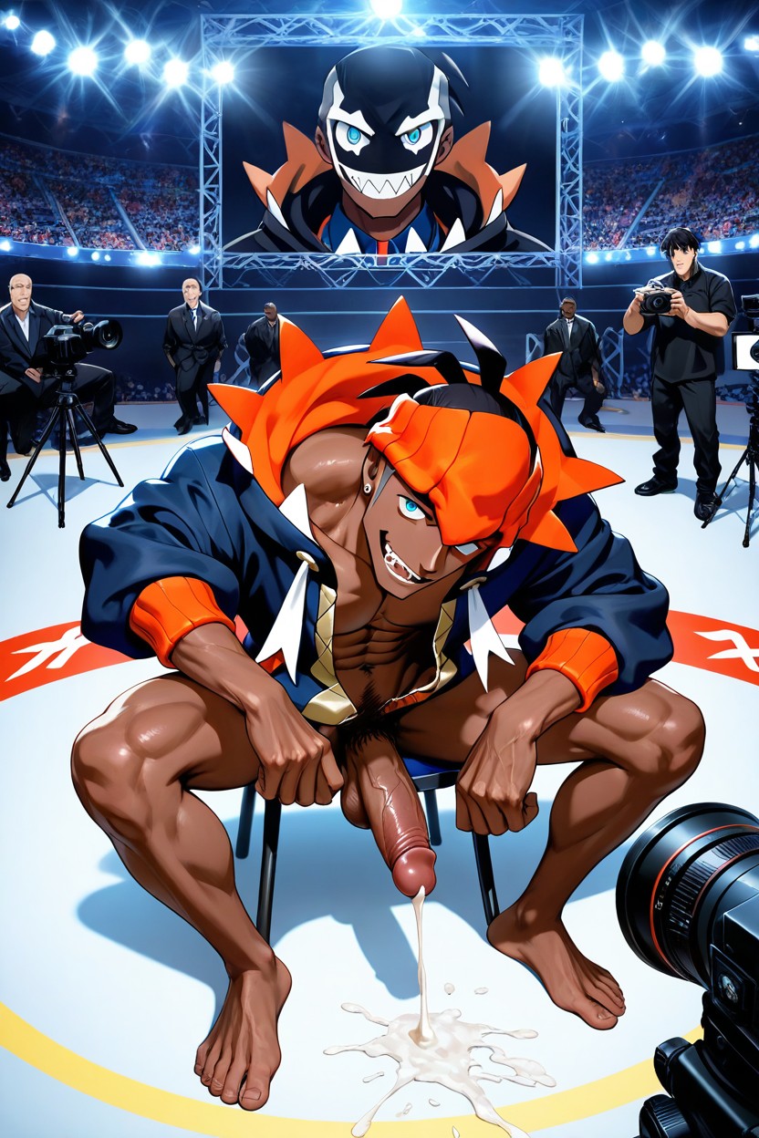 Cock Hanging Down To His Ankles, Monumental Cock Hanging To The Ground, Vibrant Coloring ゲイAIポルノ