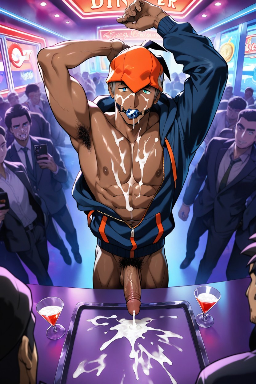 Stylized Cell Shading, Arms Above Head, Being Filmed By Someone Else With Their Smartphone AI Gay Porn