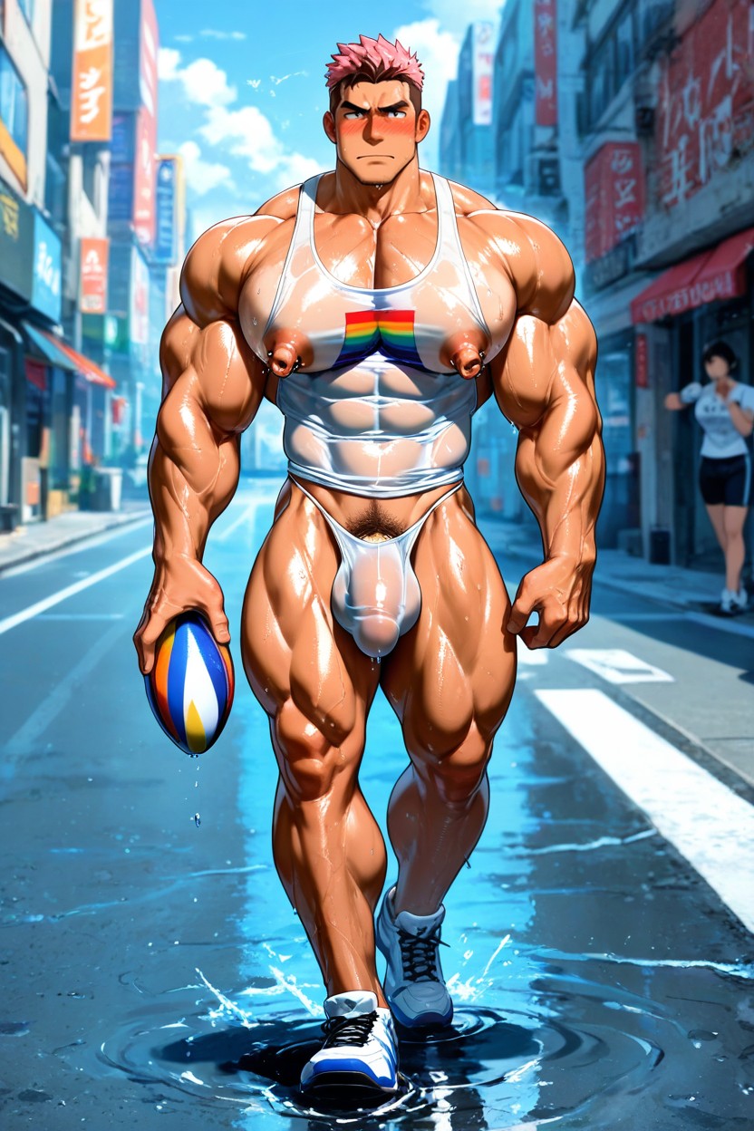 Massive Pecs, Big Nipple Pierce, Men Only Porno IA Gay