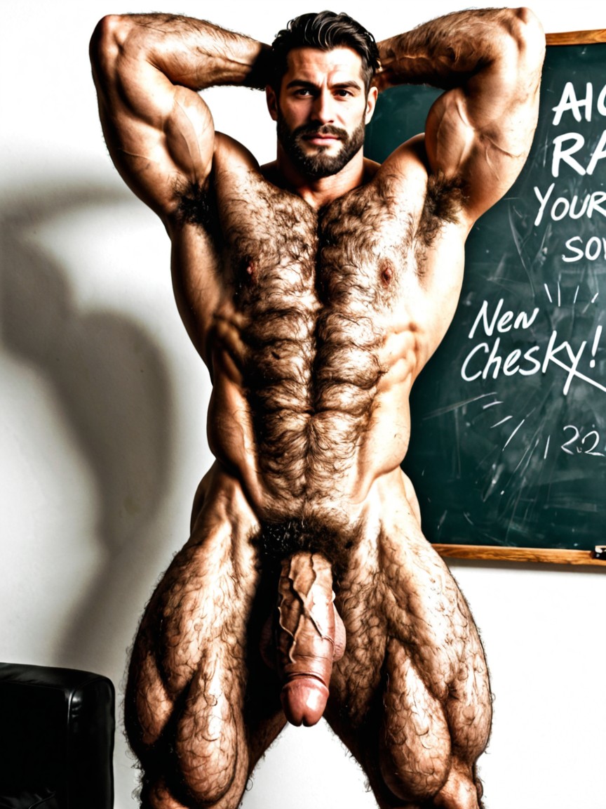 Highly Detailed, Corps Entier, Salle De Classe Porno IA Gay