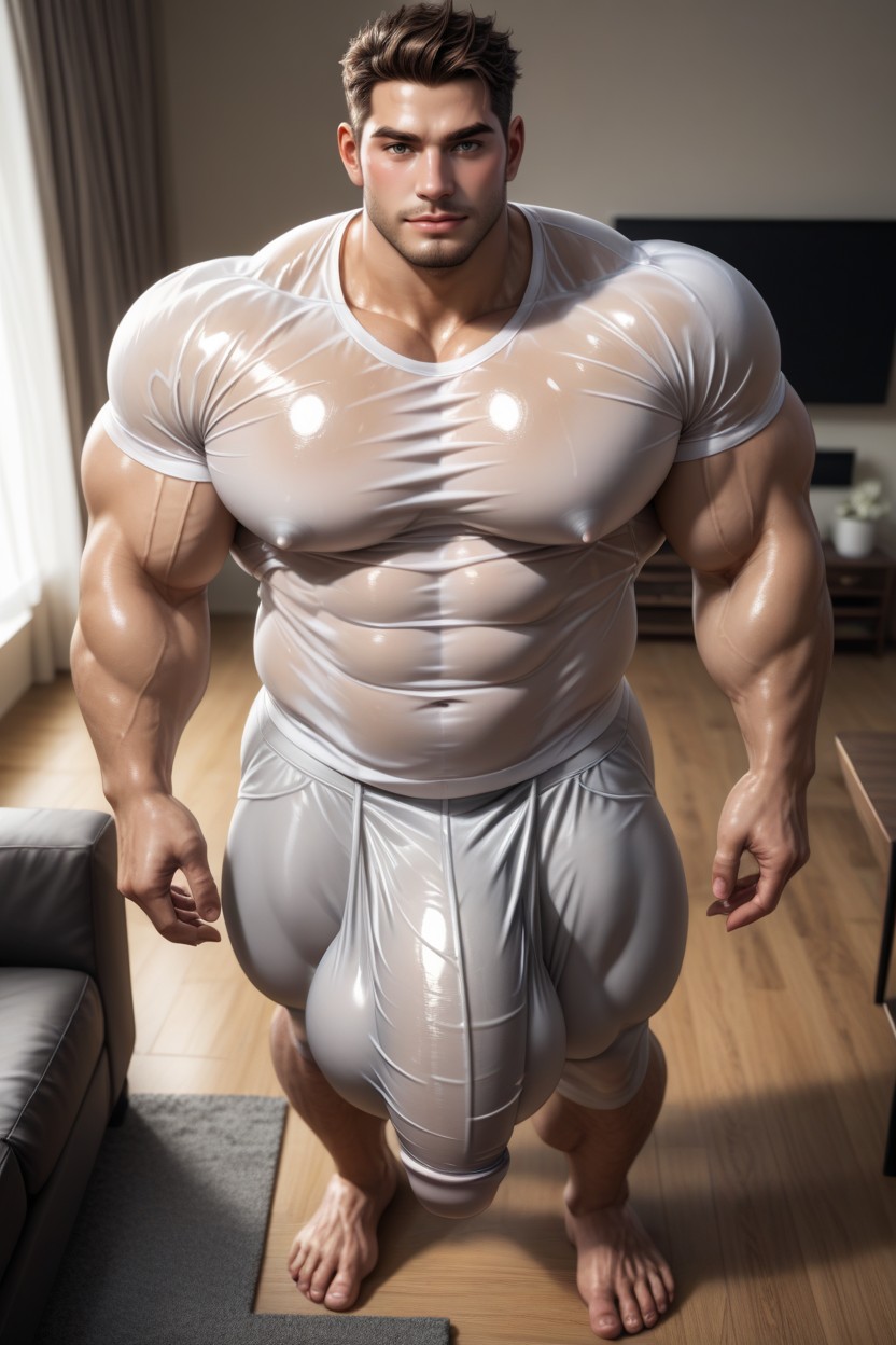 Handsome, Doing A Presentation, Big Huge Bulge ИИ гей порно
