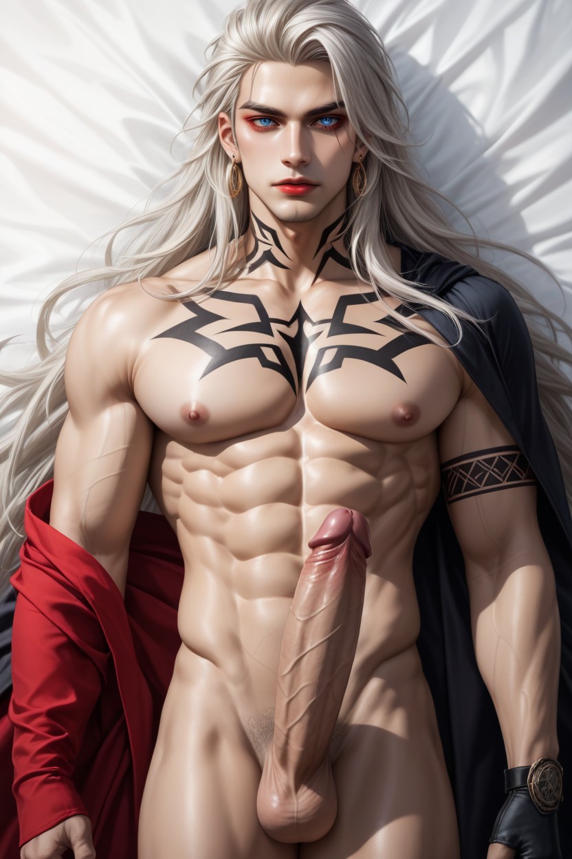 Neck Tattoo, Platinum Blonde Hair, Crotch Tattoo ゲイAIポルノ