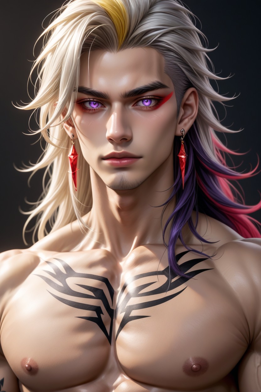 Muscular Shoulders, Fingerless Gloves, A Prominent Chest AI Gay Porn