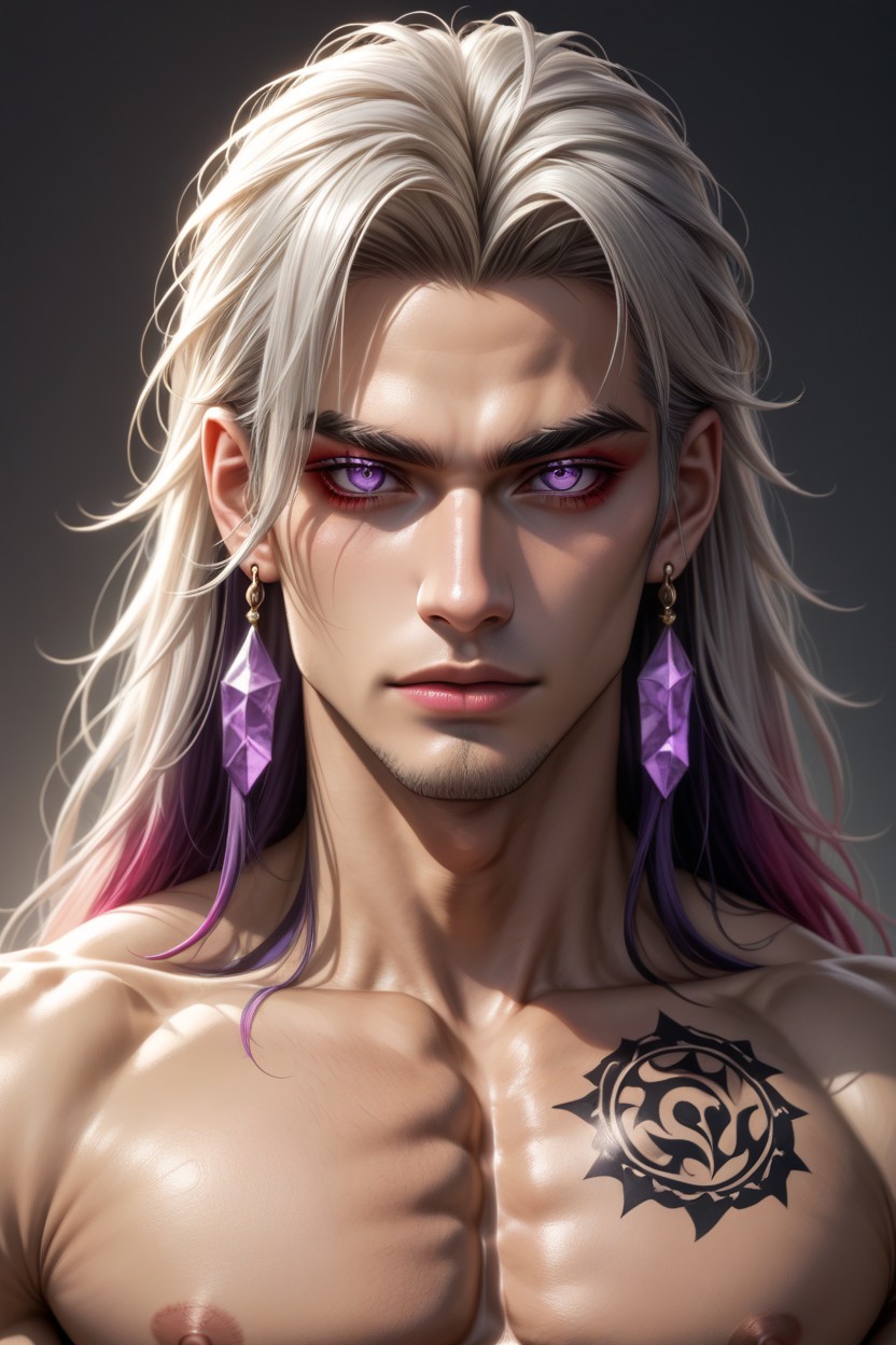紋身, Well-defined Abdominal Muscles, A Prominent Chest AI同性戀黃片