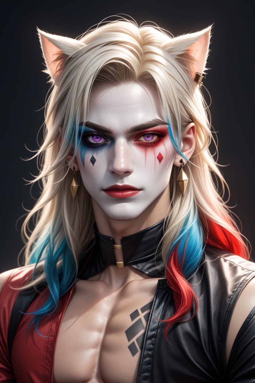 猫耳, Chocker, Long Hair ゲイAIポルノ